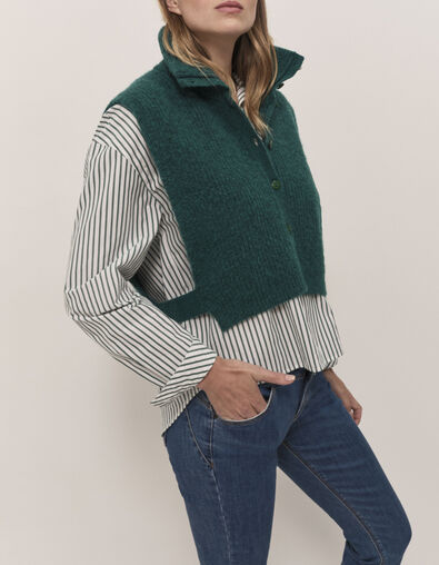 ANGIE  - Col camionneur evergreen tricot - One Step