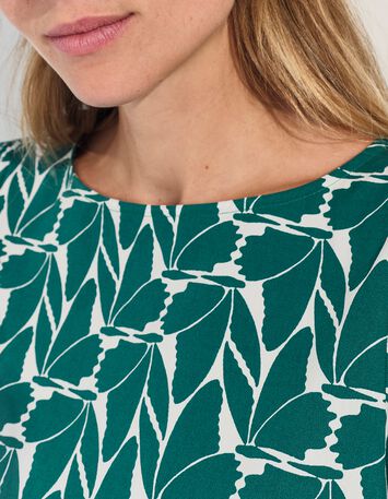 COPAL - Top vert imprim&eacute; feuillage arty -8