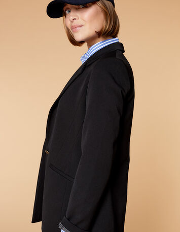VAYA - Veste de costume noire façon laine froide-2