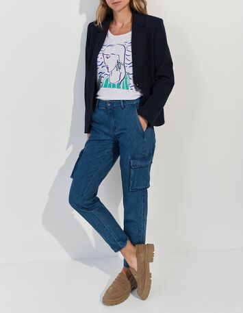 MALONE - T-shirt blanc maille lin danseuse crayonn&eacute; -6