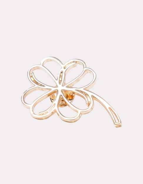 AMITY - Broche trèfle 4 feuilles métal jaune  - One Step