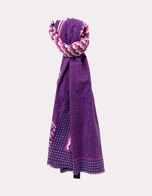 AZURA - Echarpe violette mix motifs pois et vagues - One Step