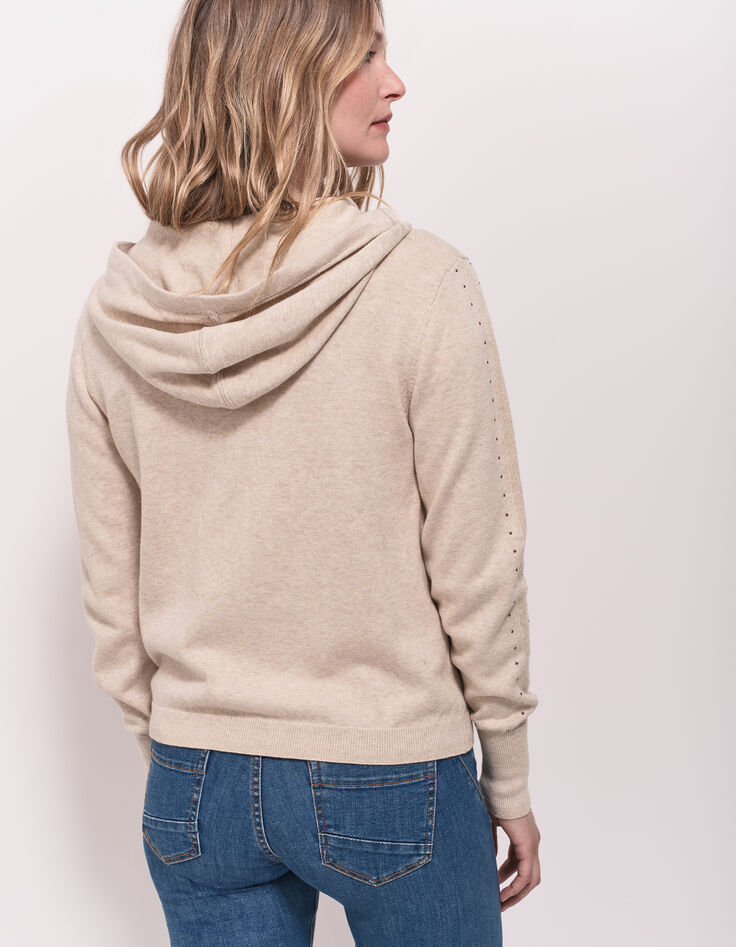 TARA - Cardigan ficelle tricot à capuche et clous-3