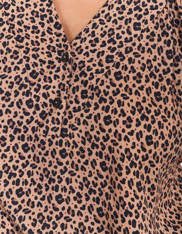 CANDLE - Top beige Lenzing&trade; Ecovero&trade; imprim&eacute; micro l&eacute;opard-4