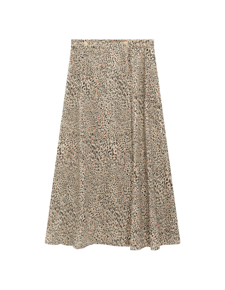 JACA - Jupe longue beige à imprimé cool léo-4