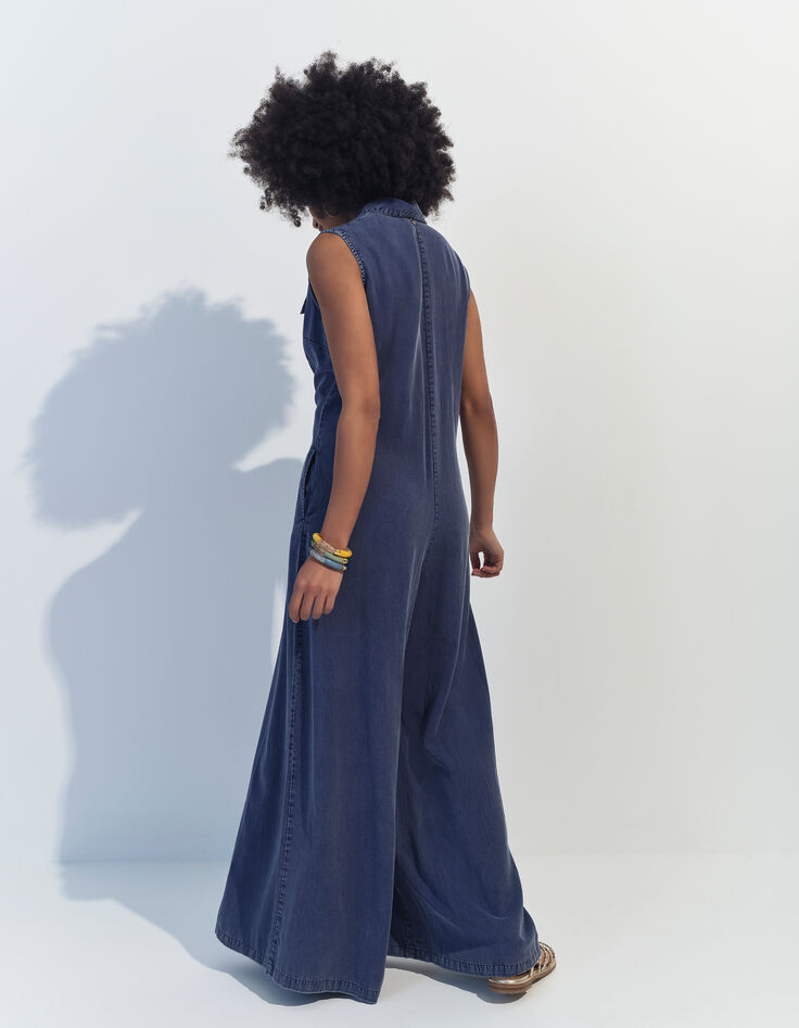 RIKKO - Combinaison évasée bleue en Lyocell® -2
