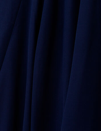 RAFFY - Robe marine manches sequins brodés-5