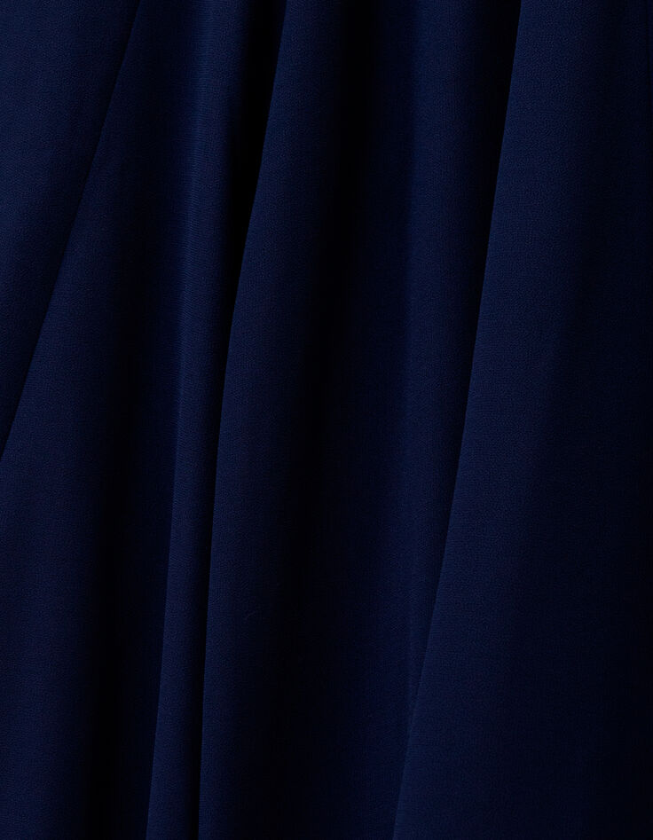 RAFFY - Robe marine manches sequins brodés-5