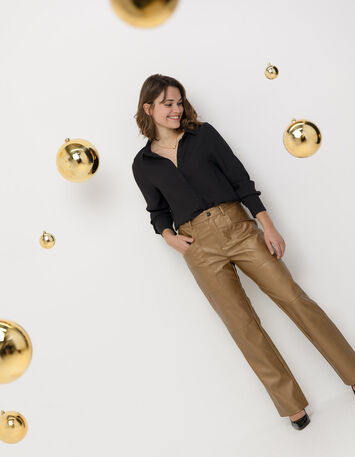 PRISSY - Pantalon cuivré esprit rock 7/8e-5