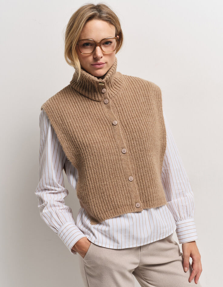 ANGIE - Col camionneur beige tricot-2 ANGIE - Col camionneur beige tricot-2