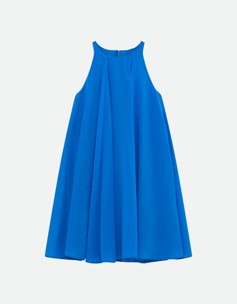 REMO - Robe bleue mousseline pliss&eacute;e  - One Step