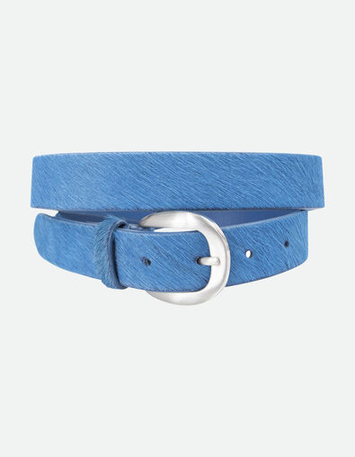 ARTIC - Ceinture saphir bleu en cuir fa&ccedil;on poulain - One Step
