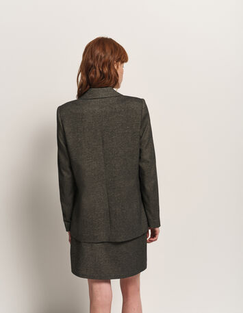 VIGG - Veste de costume grise boutonnage asymétrique-3