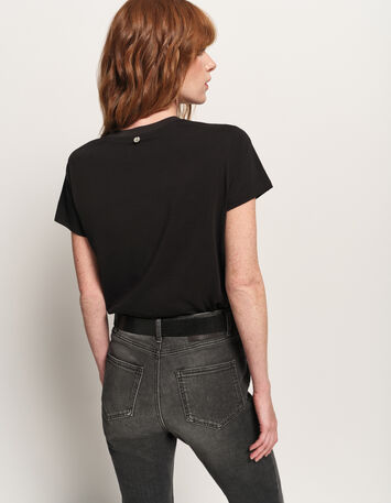 MASTER - T-shirt noir coton bio visuel danseuse-3