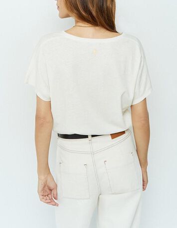 MAGIC - T-shirt &eacute;cru finition paillet&eacute;e-2