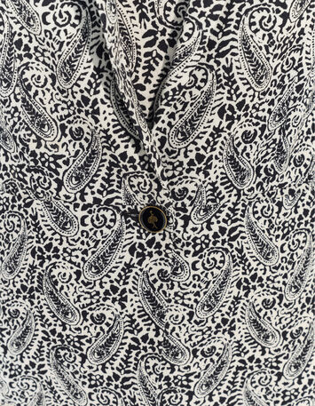 VINCE - Blazer noir &agrave; imprim&eacute; n&eacute;o cachemire-4