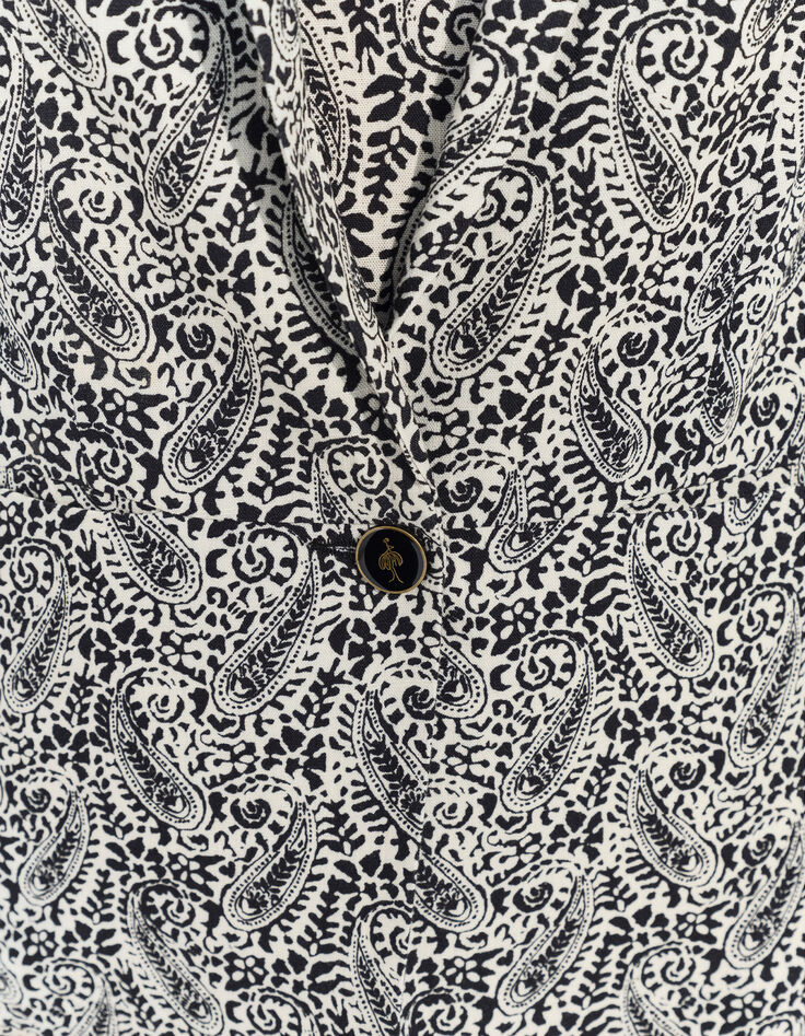 VINCE - Blazer noir &agrave; imprim&eacute; n&eacute;o cachemire-4