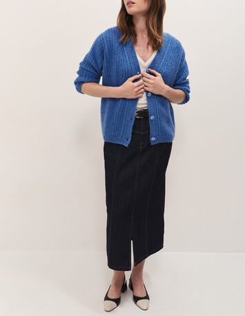 JAKE - Jupe en jean night blue longueur midi-5