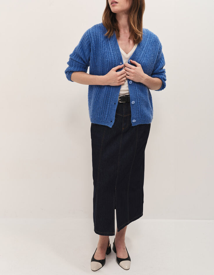 JAKE - Jupe en jean night blue longueur midi-5