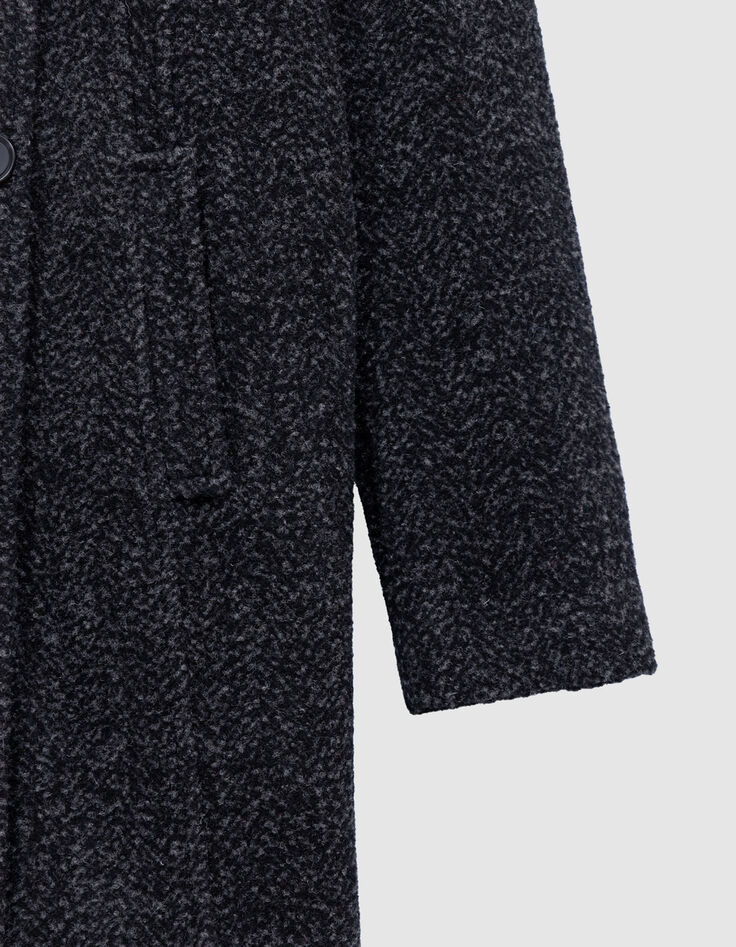 DREDA - Manteau gris drap de laine fantaisie-3 DREDA - Manteau gris drap de laine fantaisie-3