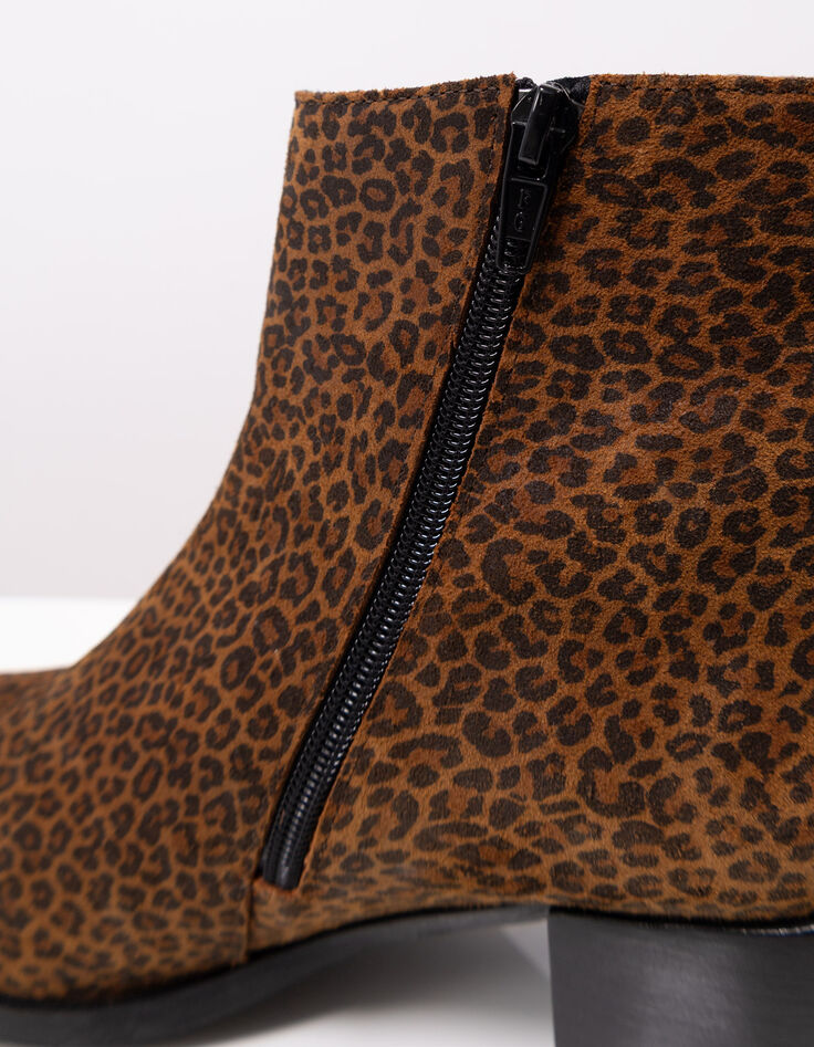 O.JOLY - Boots marron cuir velours effet léopard-5