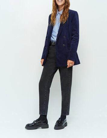 VERONA - Veste de costume bleu indigo en velours-2