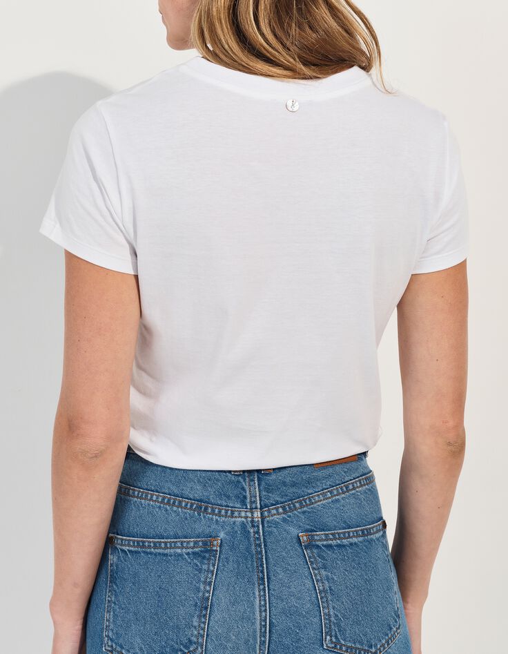 MASTER - T-shirt blanc print danseuse fluo-3