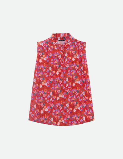 COLIBRI - Top rouge imprimé floral d'été  - One Step