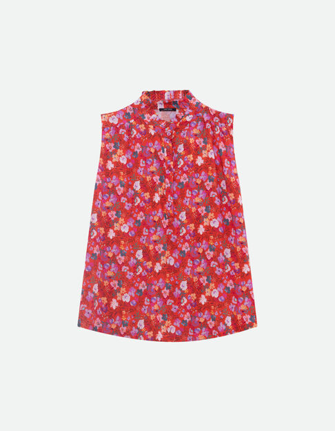 COLIBRI - Top rouge imprimé floral d'été  - One Step