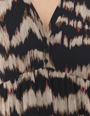 RISOTA - Robe chocolat à imprimé rayures arty-2