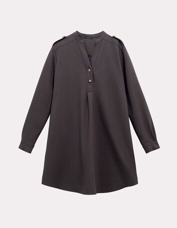 RUSHY - Robe grise upcyclée esprit militaire-6