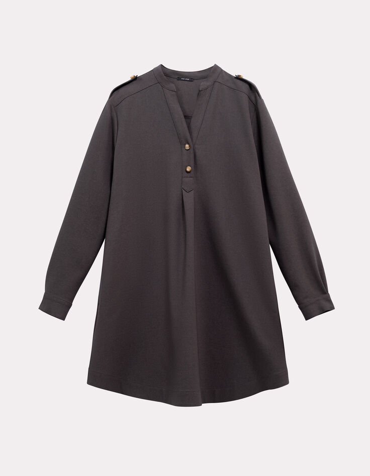 RUSHY - Robe grise upcyclée esprit militaire-6