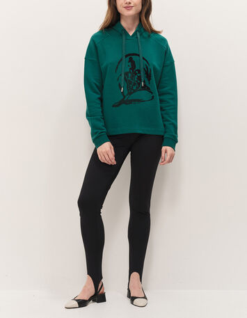 MAORI - Sweat &agrave; capuche evergreen molleton visuel danseuse-2