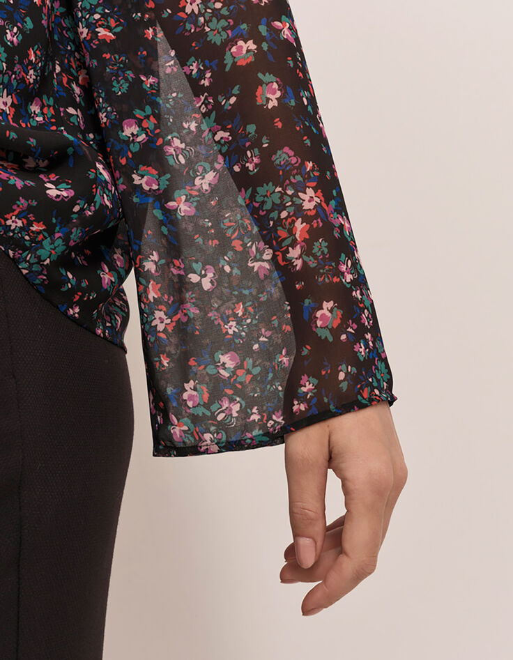 CERYX - Blouse noire à imprimé jardin nocturne-2 CERYX - Blouse noire à imprimé jardin nocturne-2