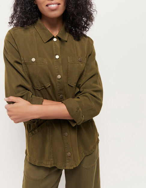 VIRGILE - Veste saharienne kaki en  Lyocell® - One Step
