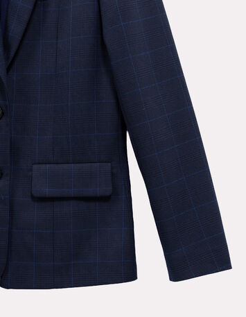 VALARY - Veste de tailleur marine motif carreaux-3