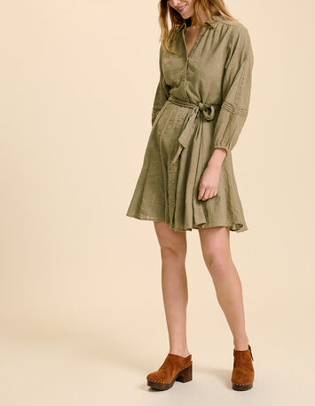 RINDA - Robe chemise lichen broderies et dentelle all over-5