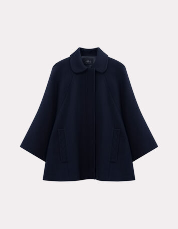 DORIA - Manteau cape marine drap de laine fantaisie-6