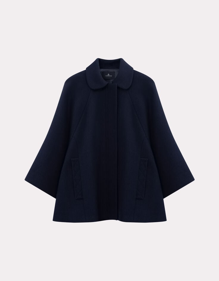 DORIA - Manteau cape marine drap de laine fantaisie-6 DORIA - Manteau cape marine drap de laine fantaisie-6
