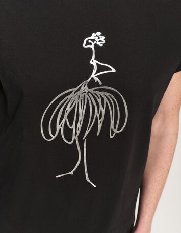MASTER - T-shirt noir coton bio visuel danseuse-4