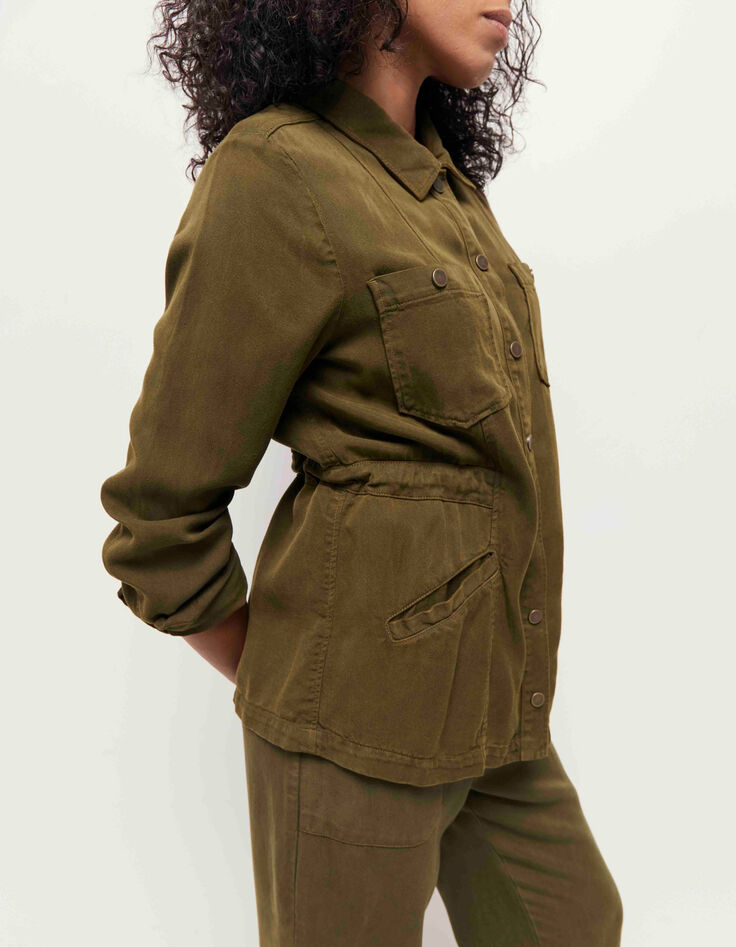VIRGILE - Veste saharienne kaki en Lyocell®-4 VIRGILE - Veste saharienne kaki en Lyocell®-4