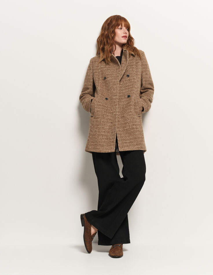 DREDA - Manteau beige drap de laine fantaisie-2 DREDA - Manteau beige drap de laine fantaisie-2