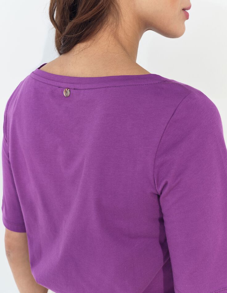 MATHEO - T-shirt violet coton bio monogramme -5
