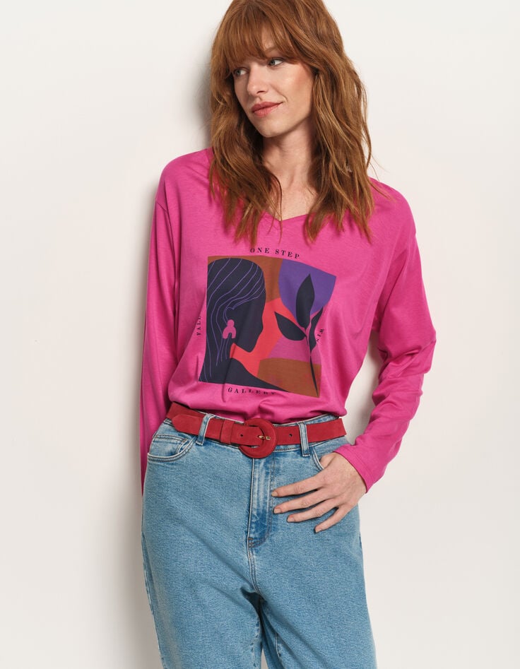 MINTY - T-shirt rose visuel danseuse revisitée-1 MINTY - T-shirt rose visuel danseuse revisitée-1