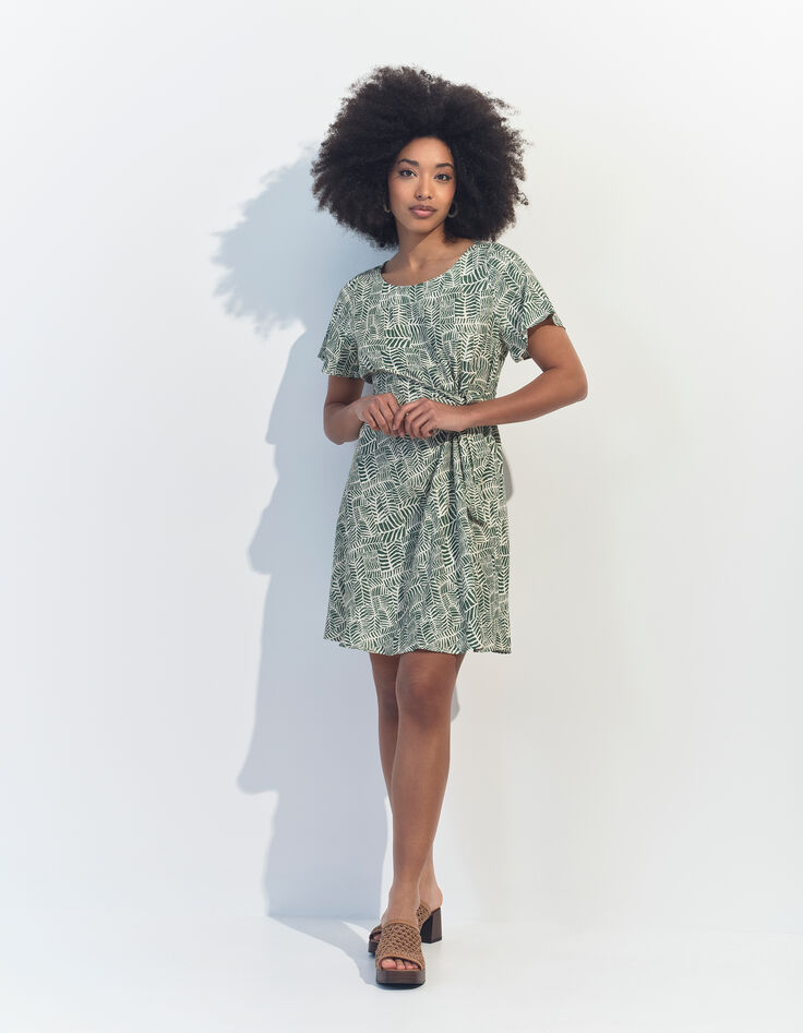 RAMI - Robe verte imprimé tropical chic -6