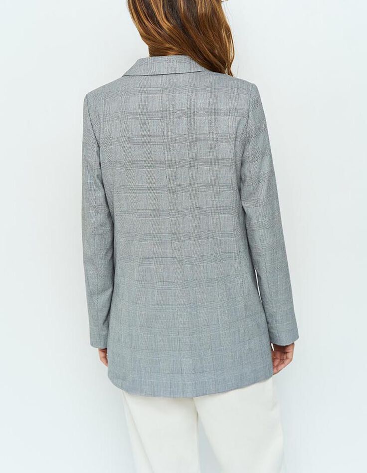 VANCE - Veste de costume gris à motif prince-de-galles-3