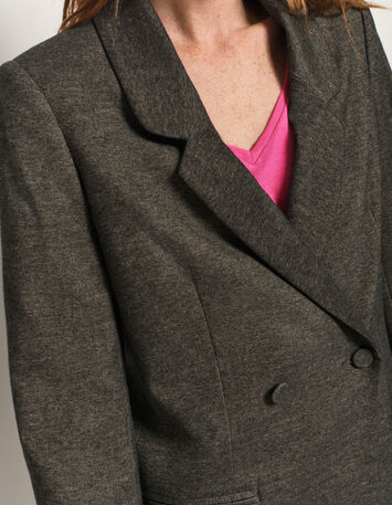 VIGG - Veste de costume grise boutonnage asymétrique-4