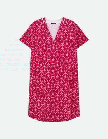 REKO - Robe rose coton bio broderies all-over -5