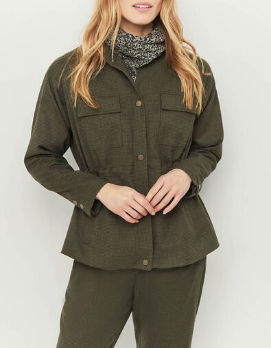 VIXEN - Veste de costume kaki à motif pied-de-puce - One Step