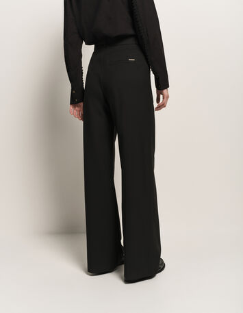 PIXI - Pantalon droit noir plis marqués-3